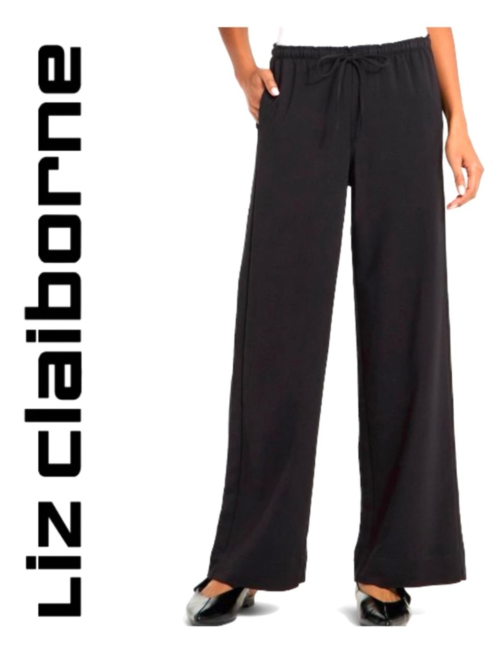 Liz Claiborne Lizsport Black Pull-On Pants